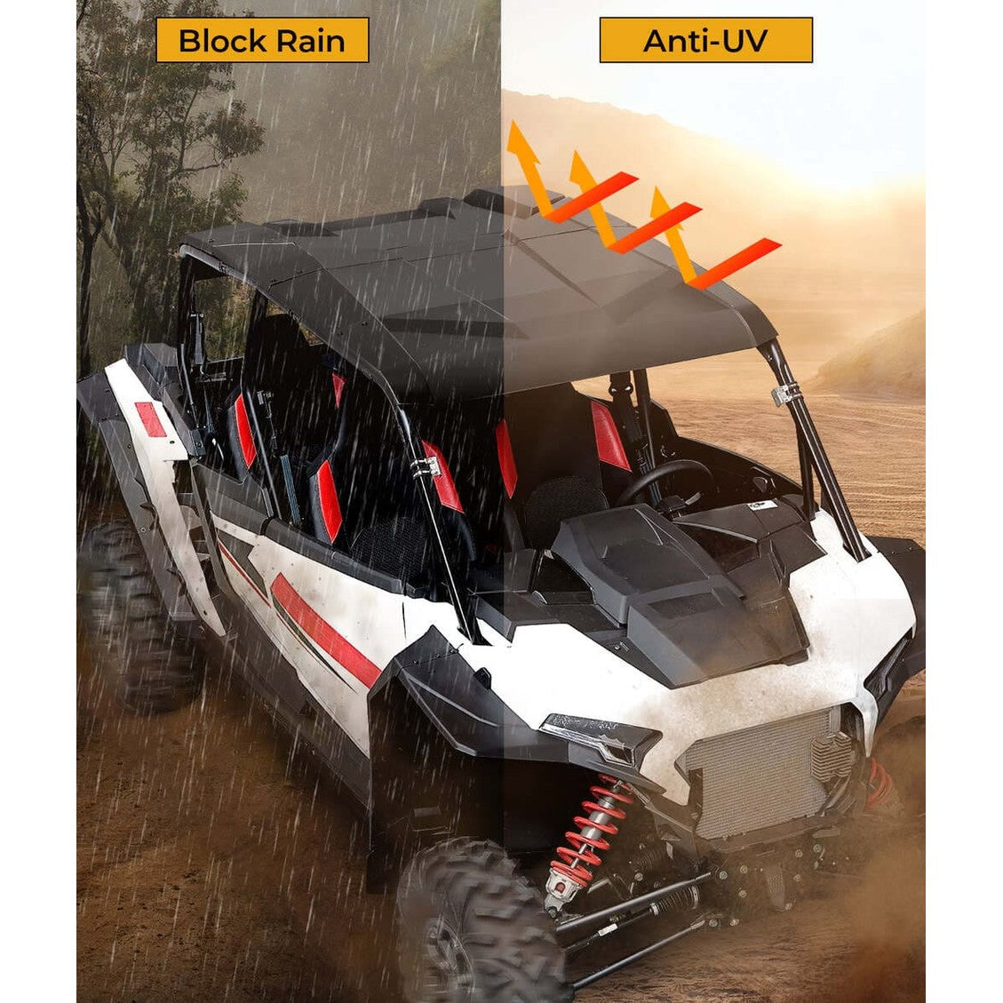 Kemimoto '24-'25 Polaris RZR XP 4 1000 5-in-1  4 Doors Hard Plastic Roof