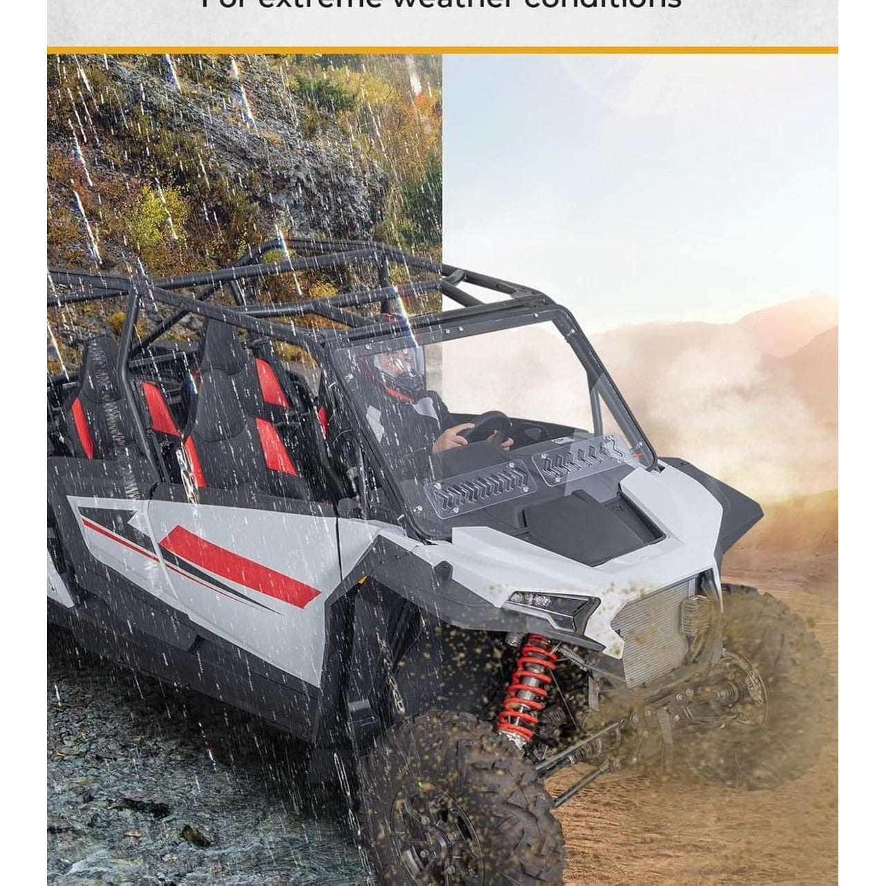 Kemimoto '24-'25 Polaris RZR XP 4 1000 8.5" Fender Flares Extended Mud Flaps - 4 Pcs