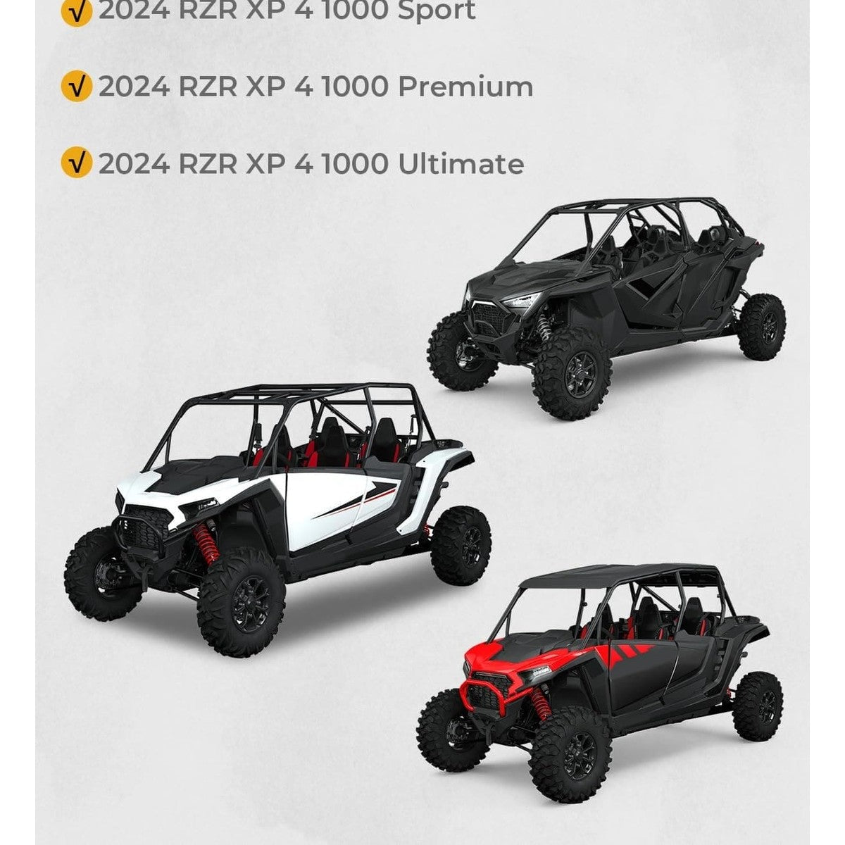 Kemimoto '24-'25 Polaris RZR XP 4 1000 PVC Soft Roof Top