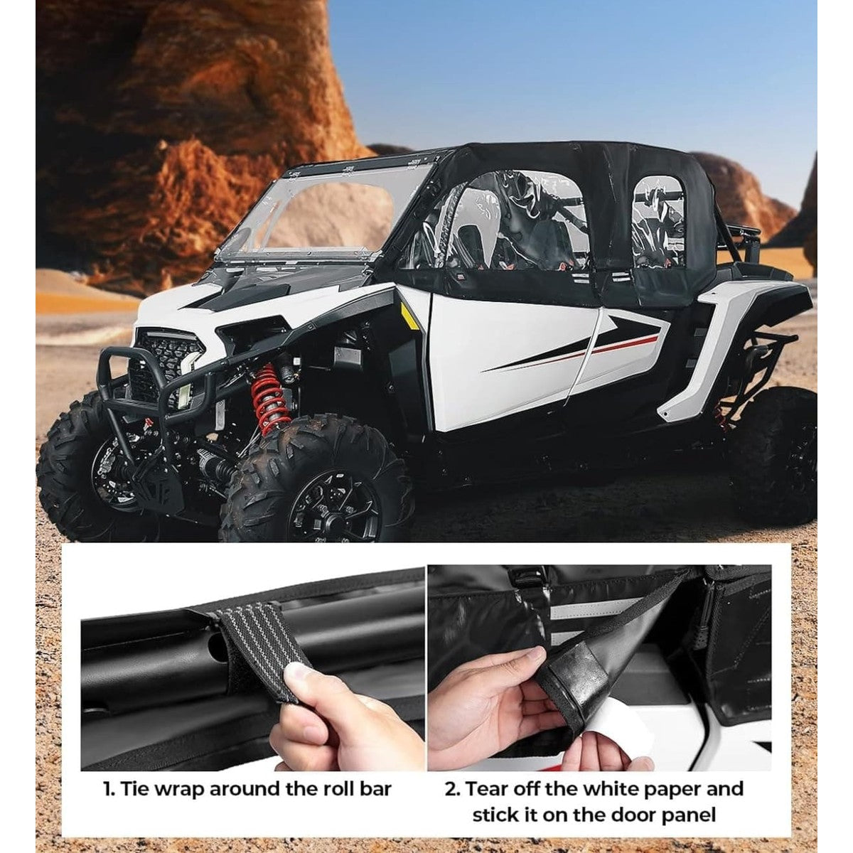 Kemimoto '24-'25 Polaris RZR XP 4 1000 Soft Cab Enclosure Upper Doors