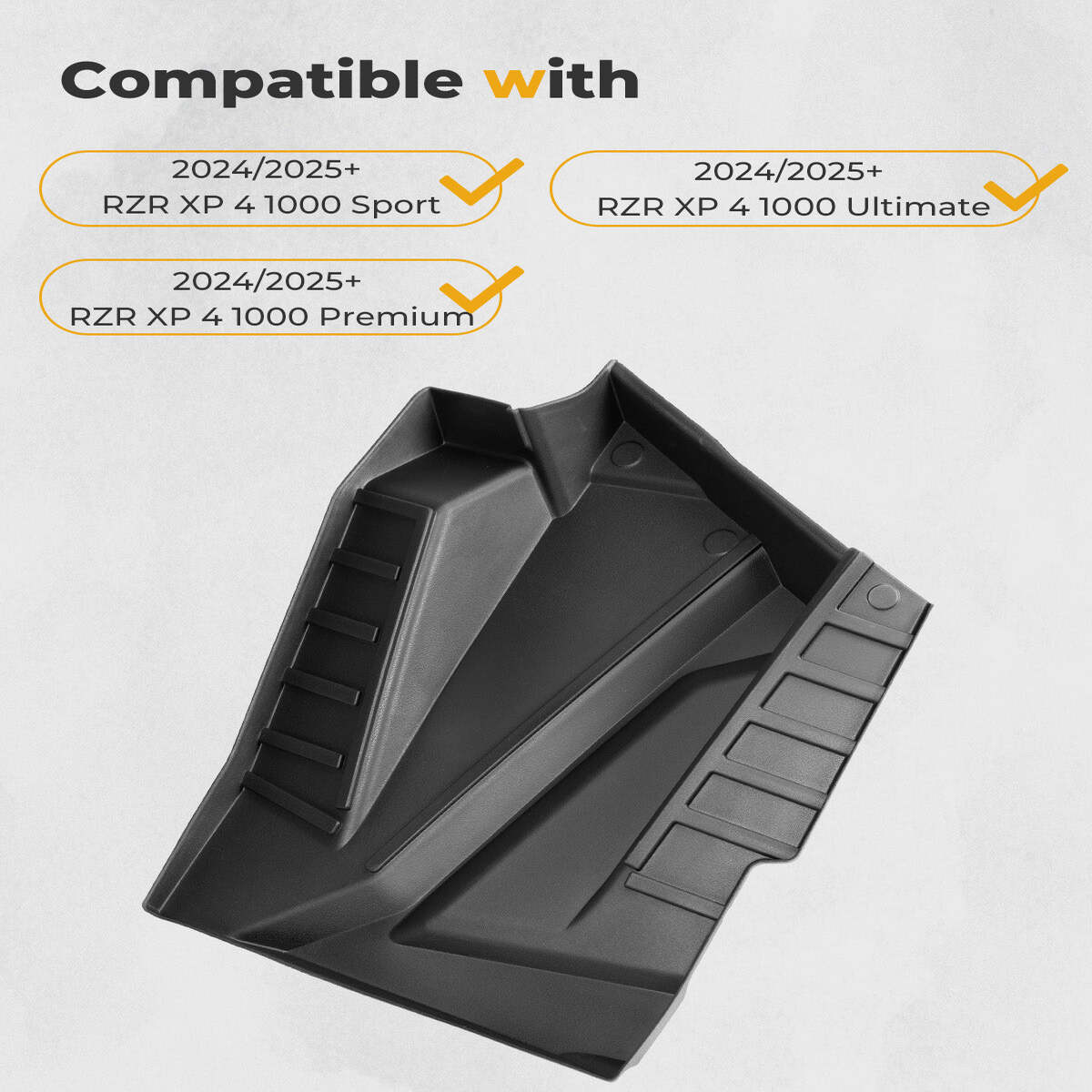 Kemimoto '24-'25 Polaris RZR XP 4 1000 TPE Non-Slip Floor Mats - 4 Pcs