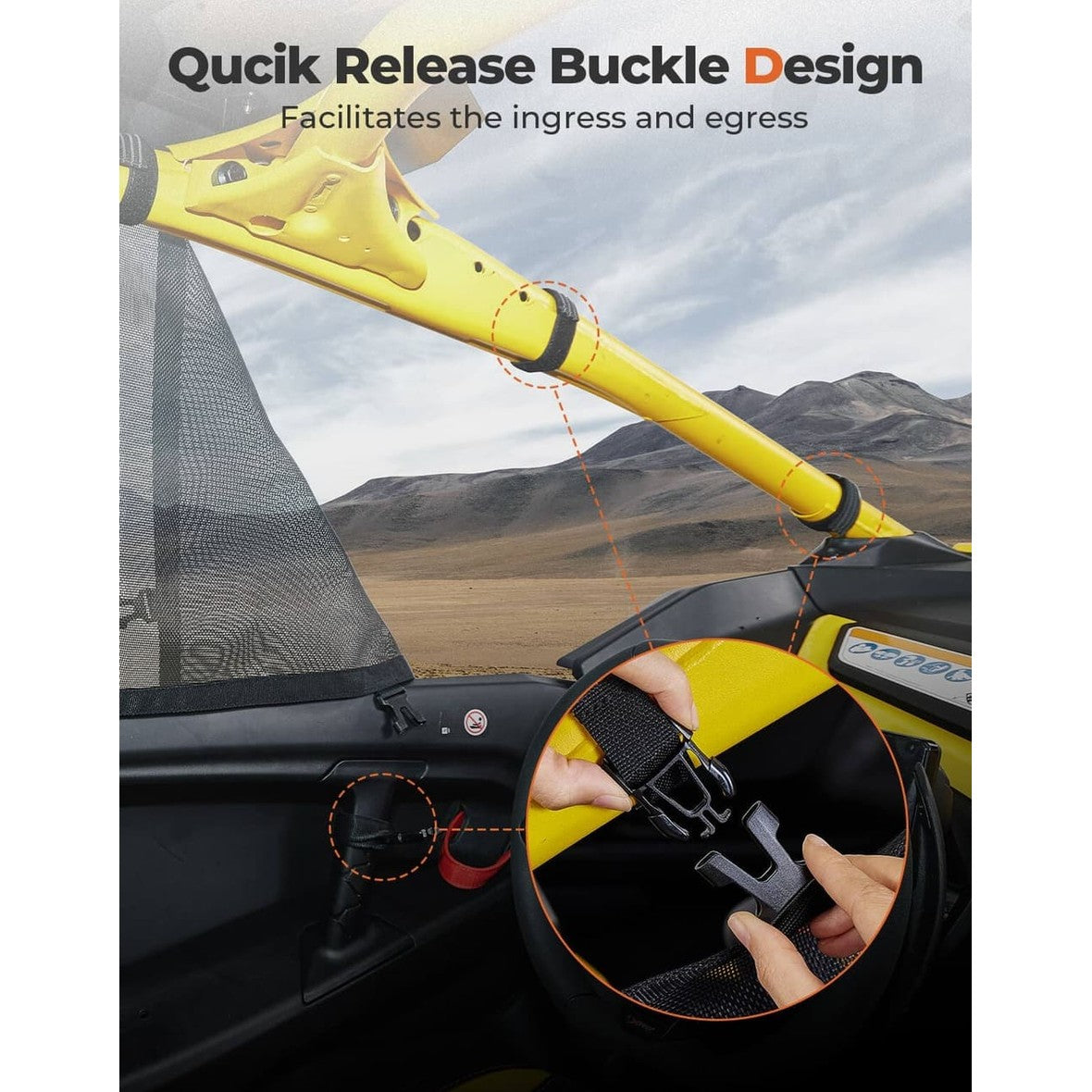 Kemimoto '24+ Can-Am Maverick R Window Nets