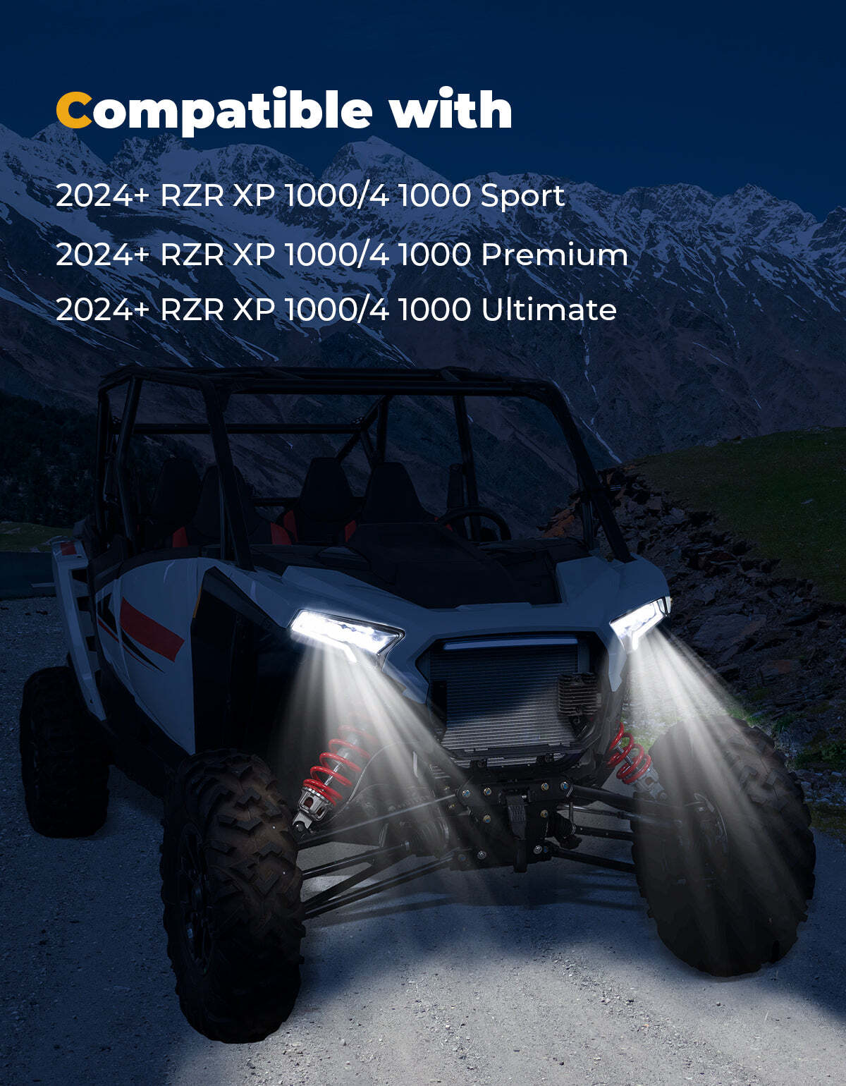 Kemimoto '24 Polaris RZR XP 1000/4 1000 LED Headlight