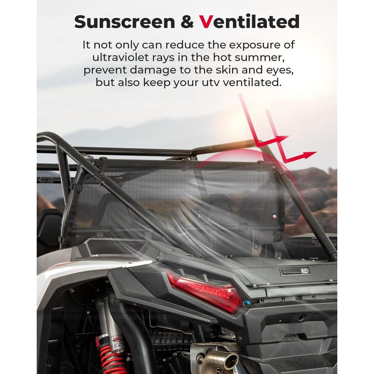 Kemimoto '24+ Polaris RZR XP 1000 Rear Window Net