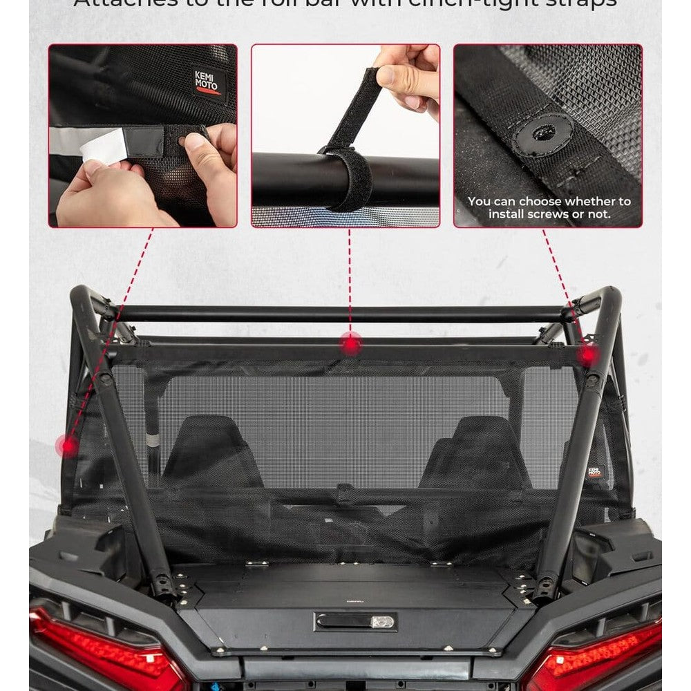 Kemimoto '24+ Polaris RZR XP 1000 Rear Window Net