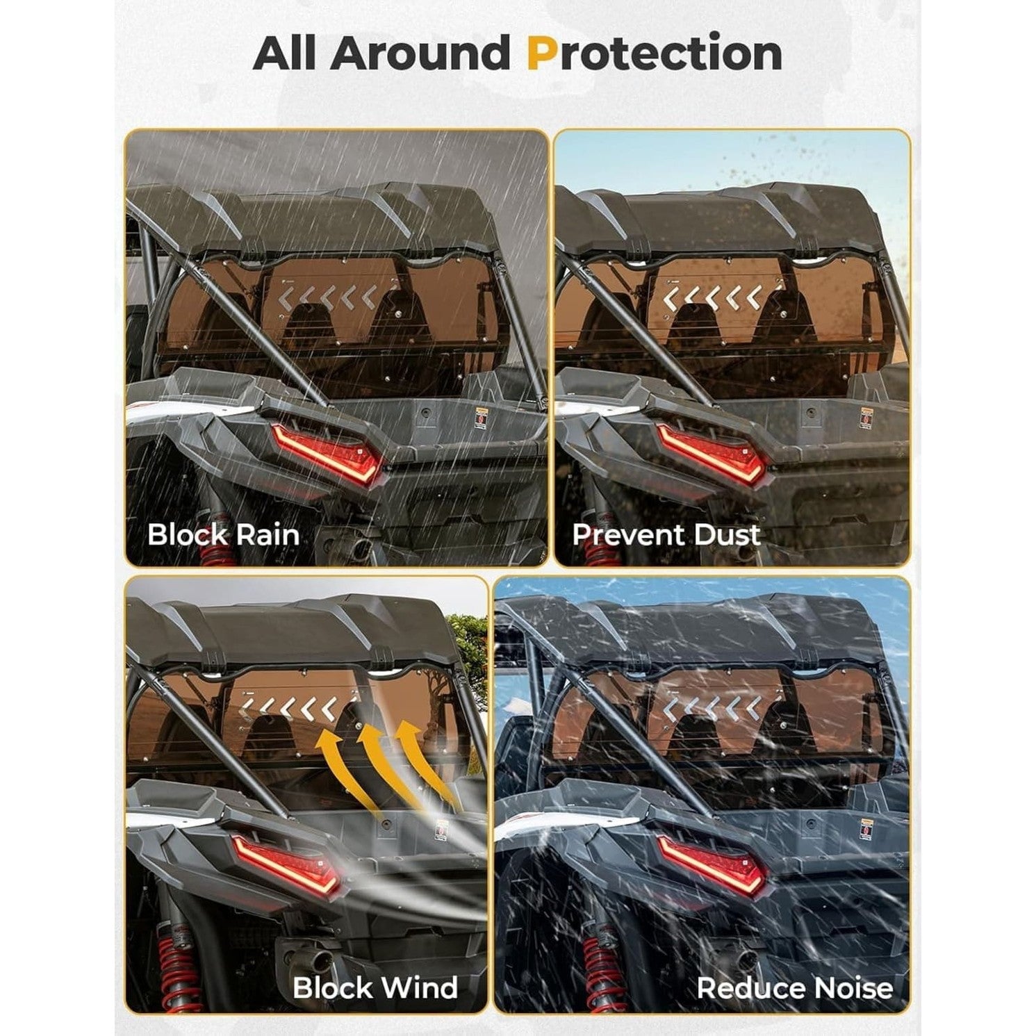Kemimoto '24+ Polaris RZR XP 1000 Tinted Rear Windshield