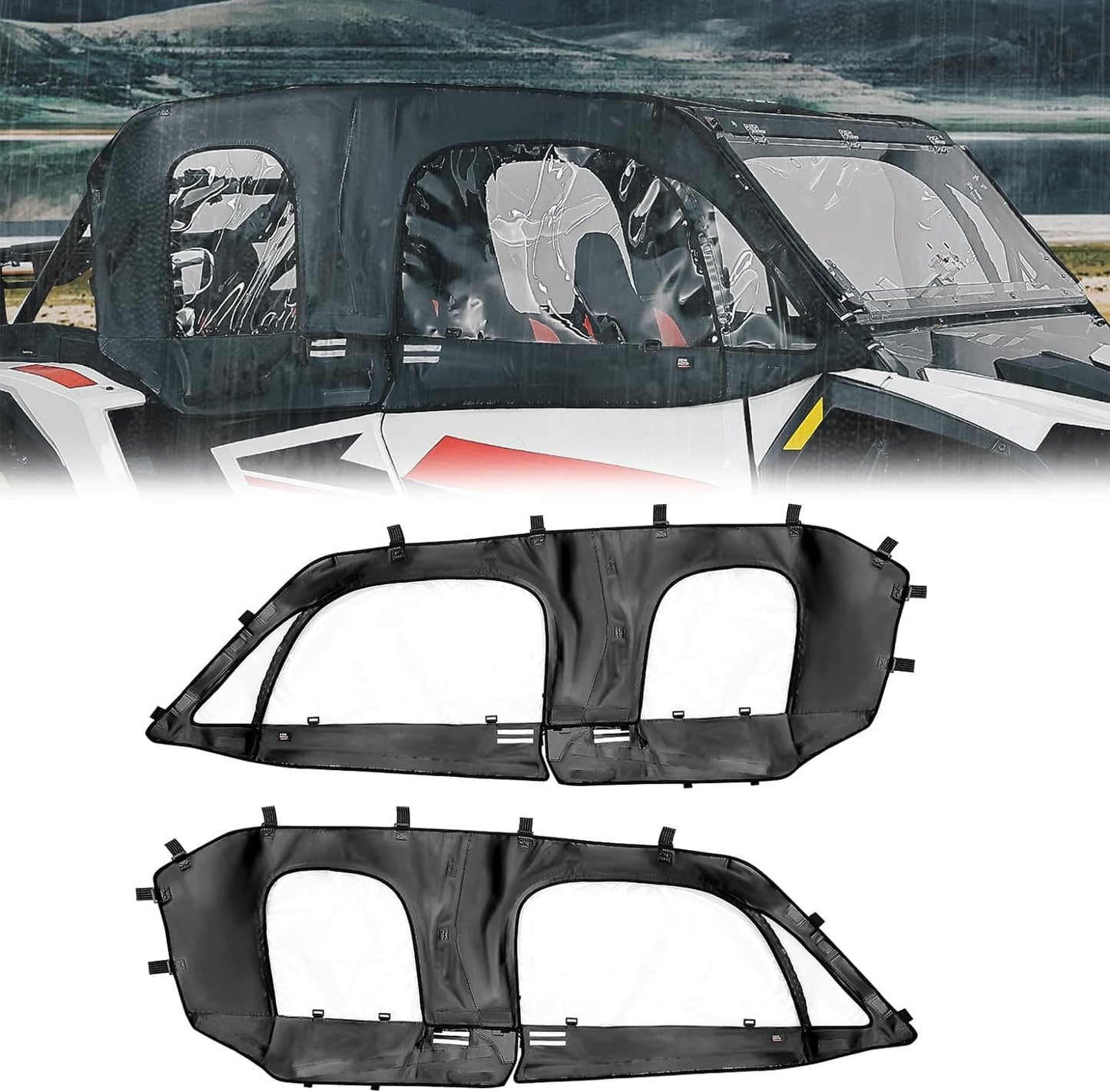 Kemimoto '24+ Polaris RZR XP 4 1000 Soft Cab Enclosure Upper Doors