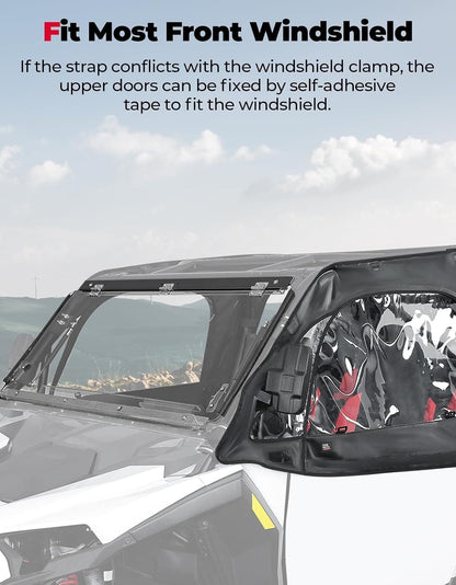 Kemimoto '24+ Polaris RZR XP 4 1000 Soft Cab Enclosure Upper Doors