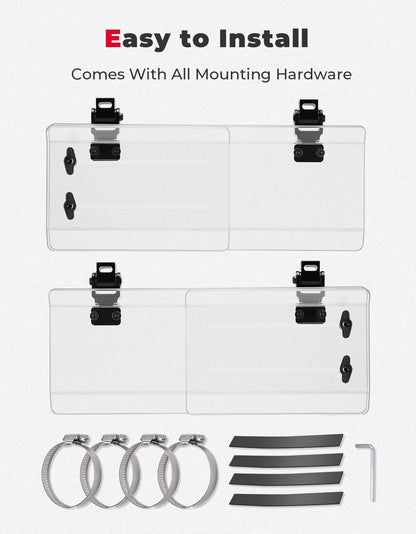 Kemimoto Can-Am Maverick X3 1.5"-2.2" Roll Bar 2Pcs UTV Side Wind Deflectors