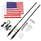 Kemimoto 3FT Black Limited Led Whip Light with RF Remote Control 2pcs
