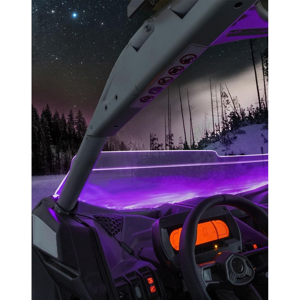 Kemimoto 60" UTV Windshield RGB Light Strips