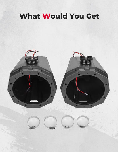Kemimoto 8" Speaker Pod Enclosure for 1.5"/2" Roll Bar