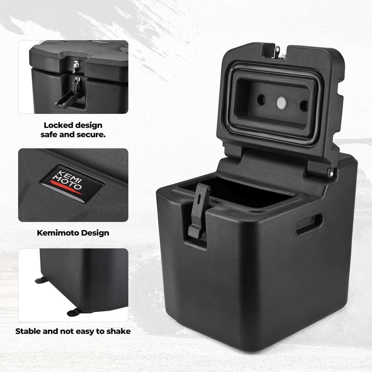Kemimoto Adjustable Break Away Side Mirrors & Under Seat Storage Box