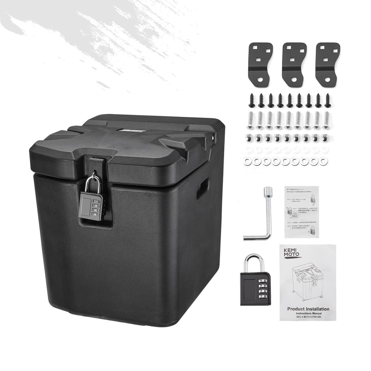 Kemimoto Adjustable Break Away Side Mirrors & Under Seat Storage Box