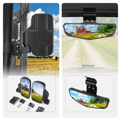 Kemimoto Polaris Ranger Adjustable Side Mirrors & Rear View Mirror