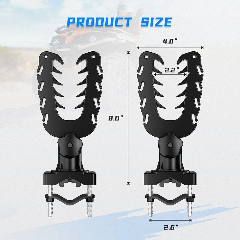 Kemimoto ATV Gun Holder Bow Rack Grips with Rubber Straps for Hunting