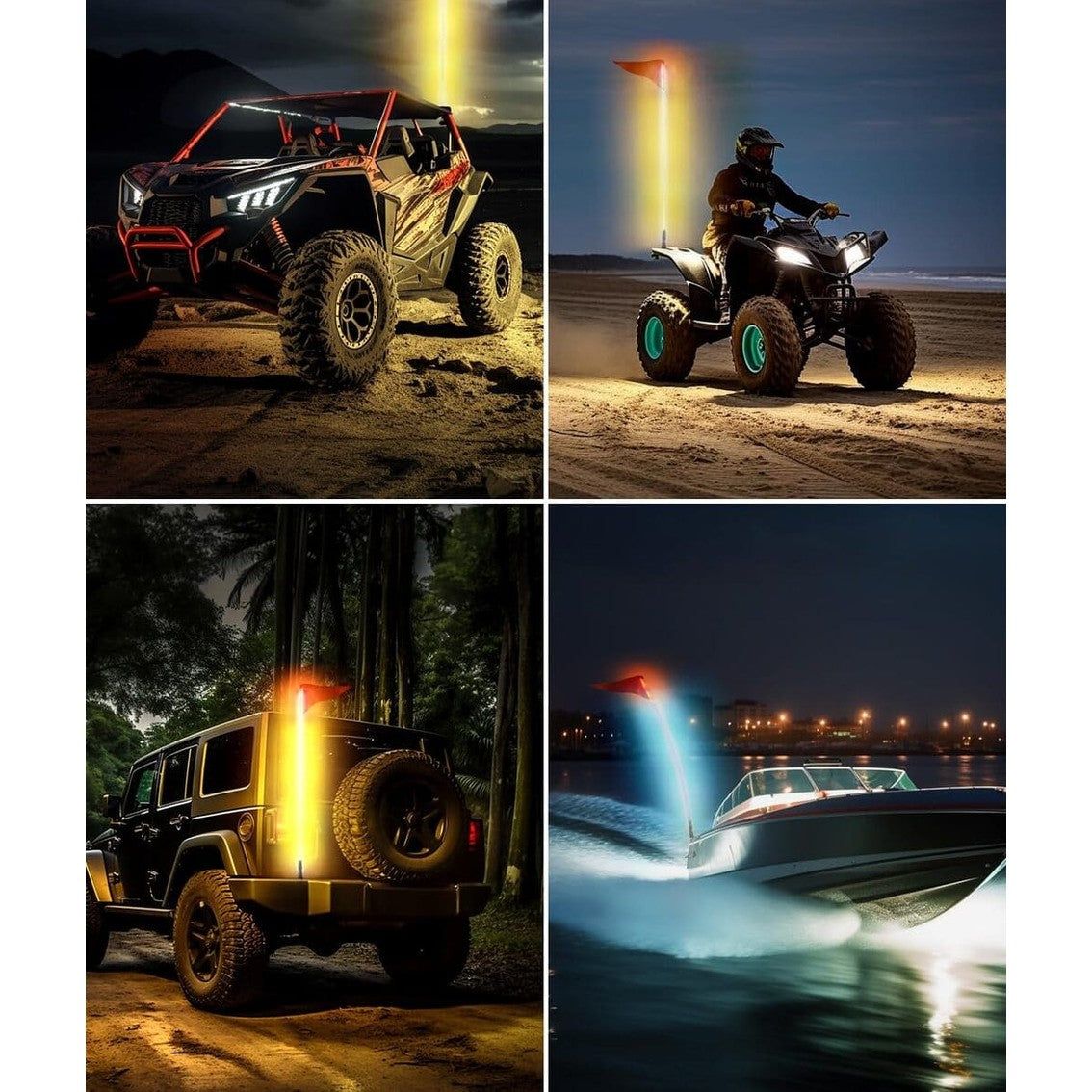 Kemimoto ATV/UTV 5FT RGB LED Whip Lights