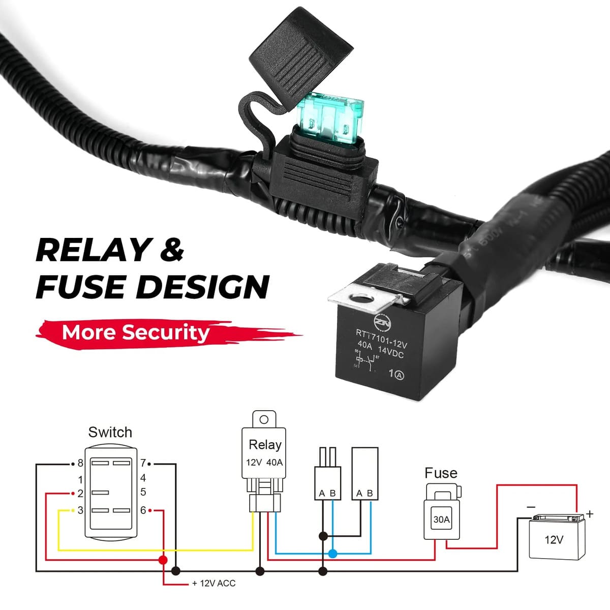 Kemimoto ATV/ UTV Fan Override Switch Kit With Relay
