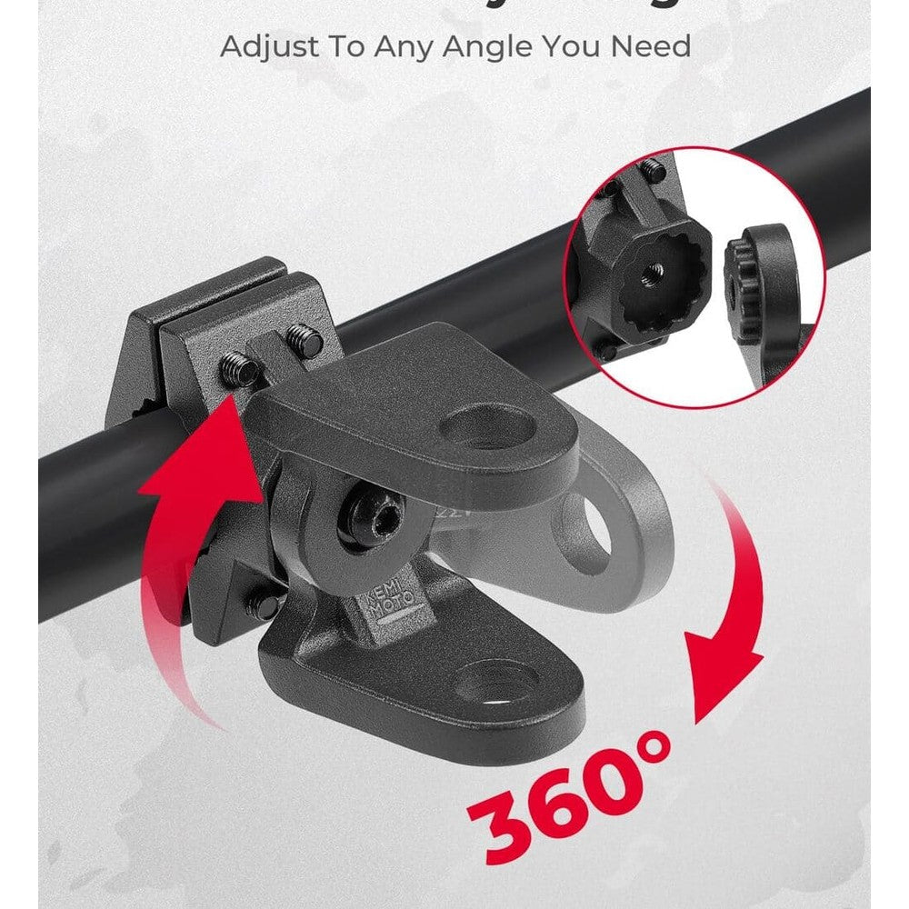 Kemimoto ATV/ UTV Whip Light / Flag Mounting Bracket 7/8"-9/8" Handlebar Rack Bars