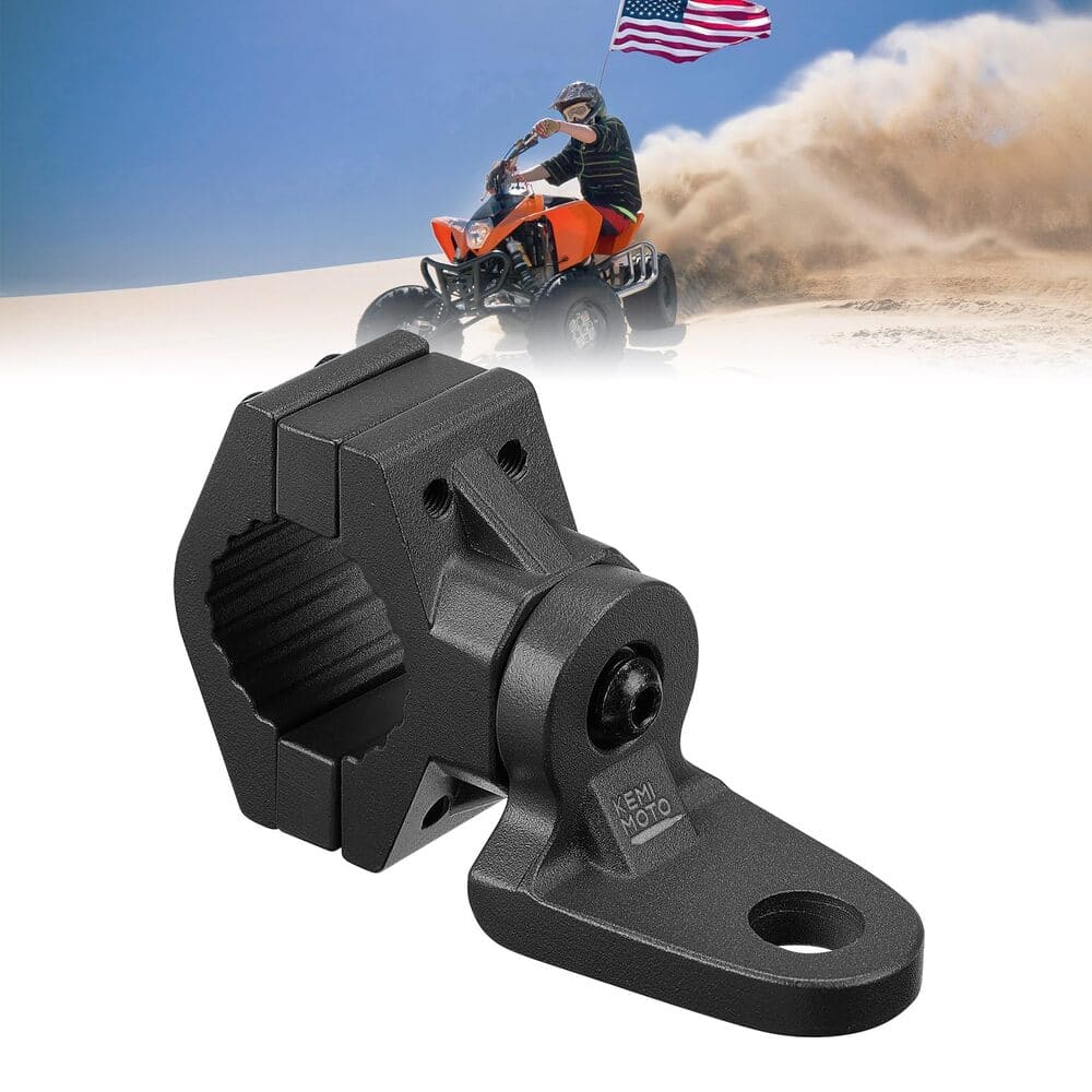 Kemimoto ATV/ UTV Whip Light / Flag Mounting Bracket 7/8"-9/8" Handlebar Rack Bars