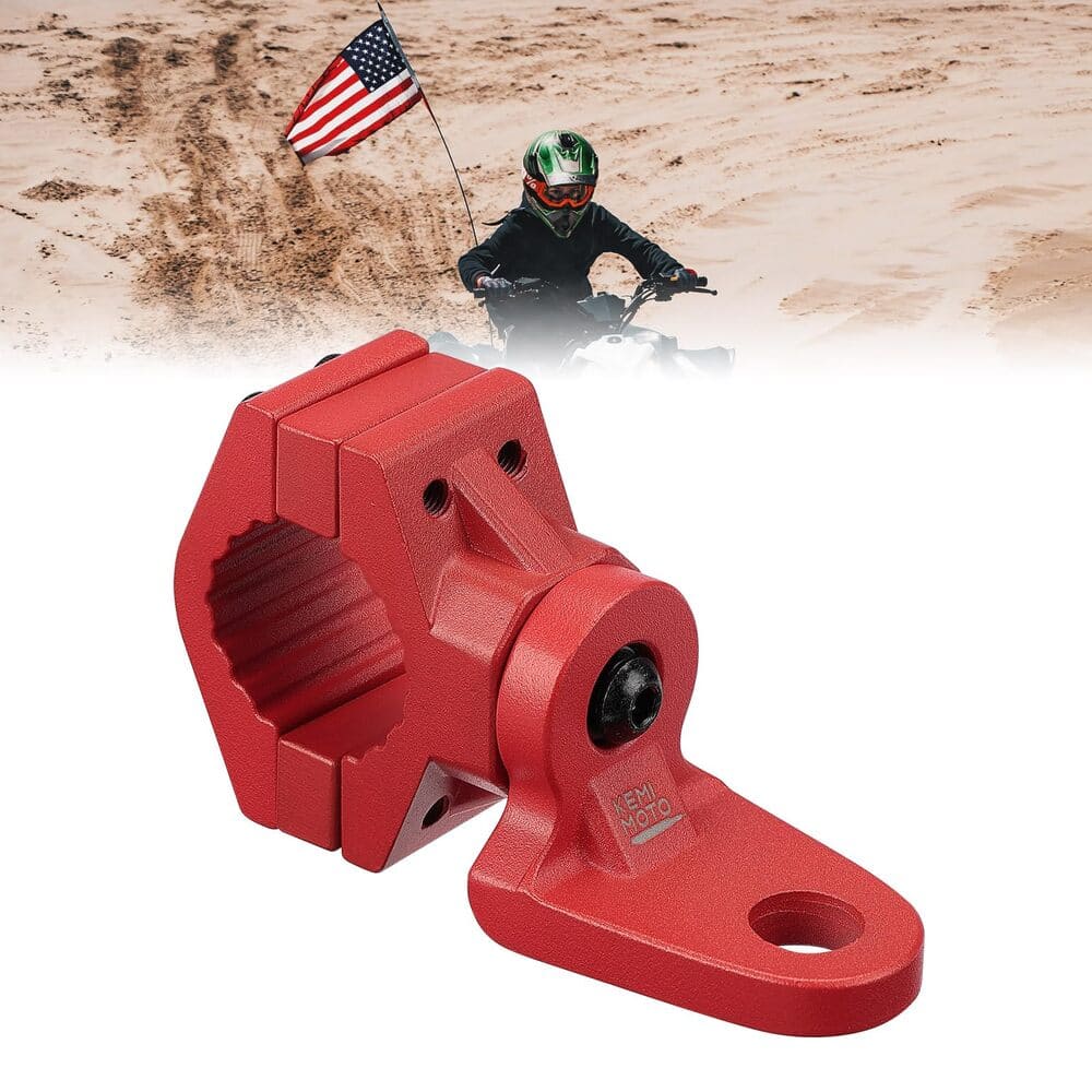 Kemimoto ATV/ UTV Whip Light / Flag Mounting Bracket 7/8"-9/8" Handlebar Rack Bars