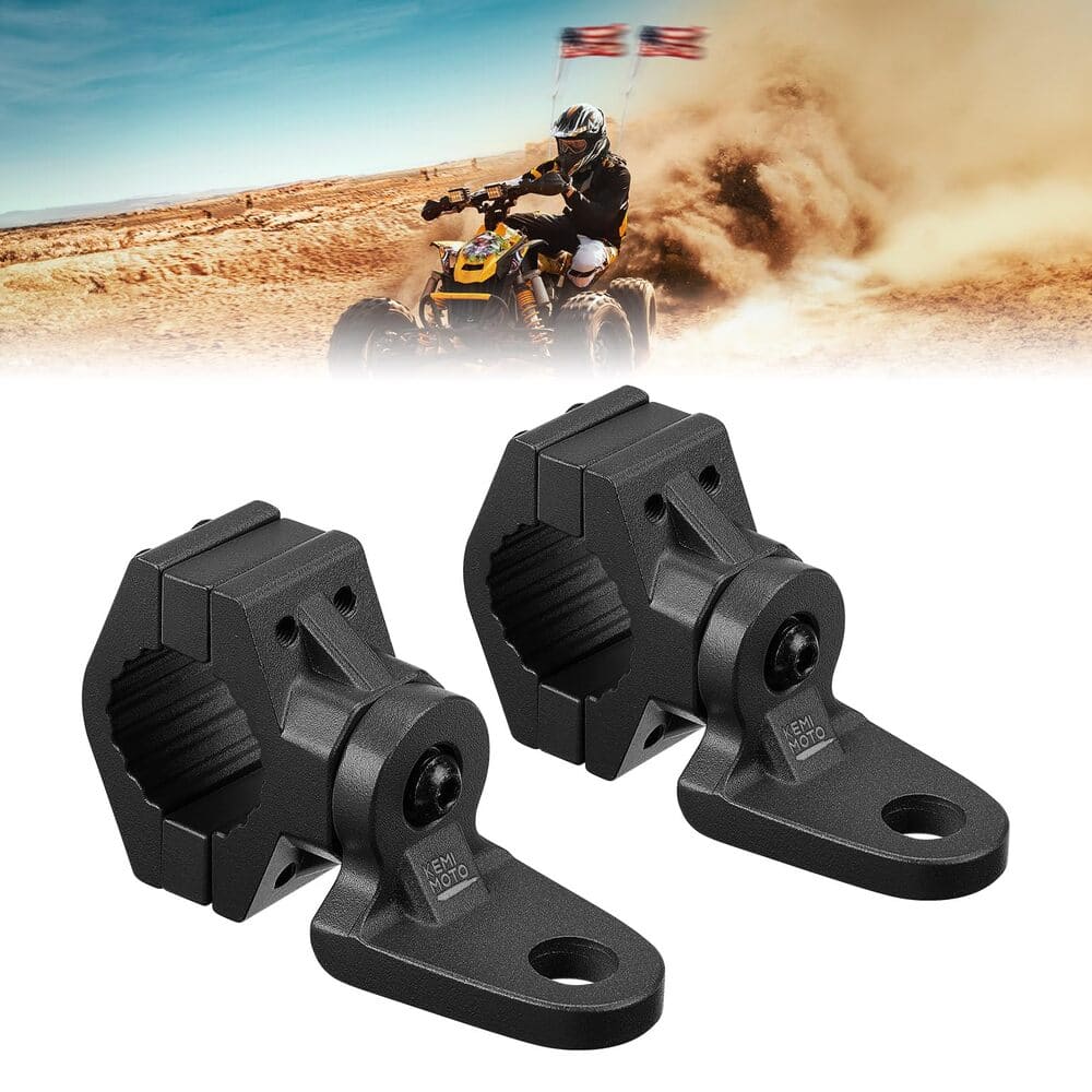 Kemimoto ATV/ UTV Whip Light / Flag Mounting Bracket 7/8"-9/8" Handlebar Rack Bars