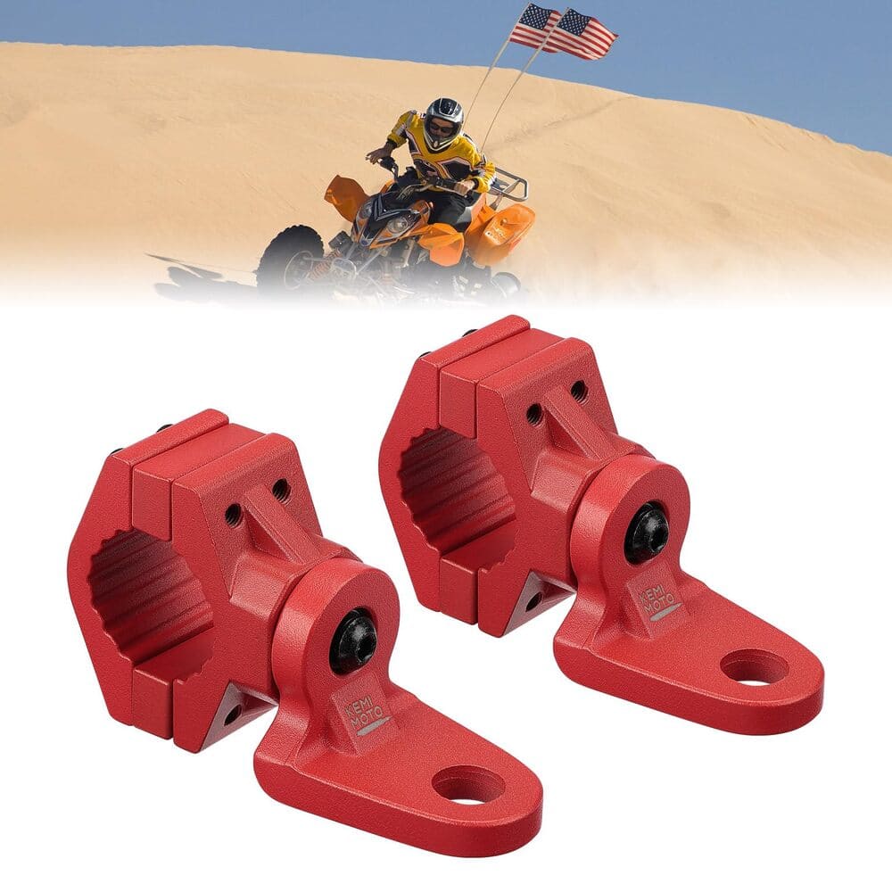 Kemimoto ATV/ UTV Whip Light / Flag Mounting Bracket for 7/8"-9/8" Handlebar Rack Bars