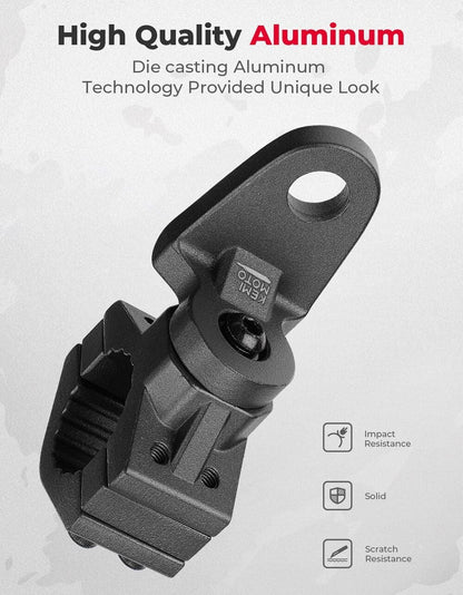 Kemimoto ATV/ UTV Whip Light / Flag Mounting Bracket for 7/8"-9/8" Handlebar Rack Bars