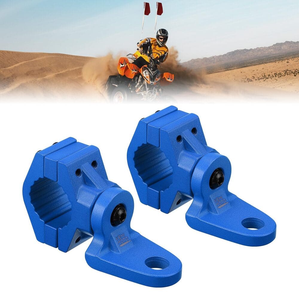 Kemimoto ATV/ UTV Whip Light / Flag Mounting Bracket for 7/8"-9/8" Handlebar Rack Bars