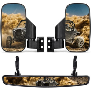 Kemimoto Can-Am Commander 1.75"-2" Roll Bar Side Mirrors & Rear Mirror
