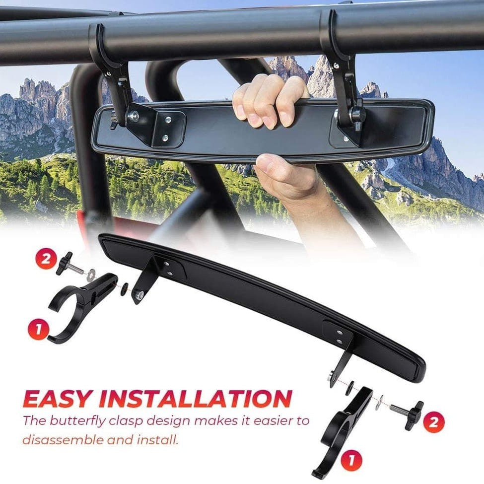 Kemimoto Can-Am Commander 1.75"-2" Roll Bar Side Mirrors & Rear Mirror
