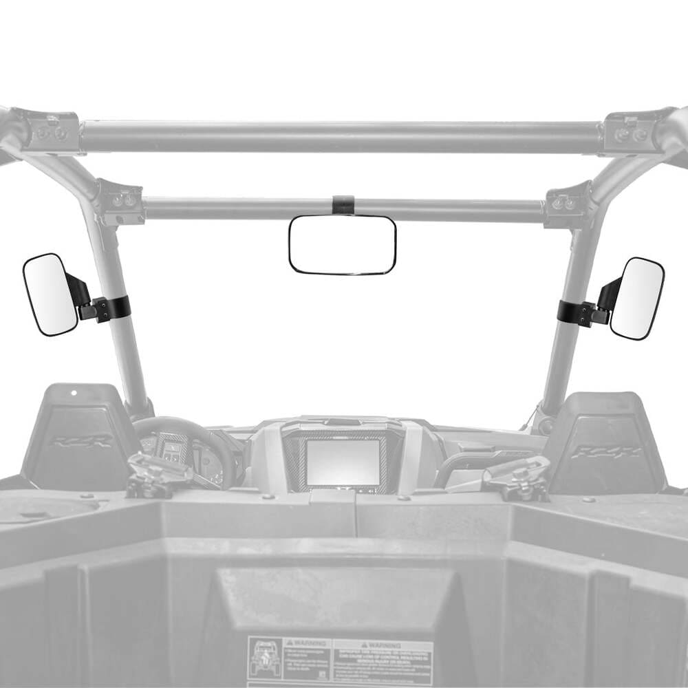 Kemimoto Can-Am Commander 1.75"-2" Roll Bar Side Mirrors & Rear Mirror