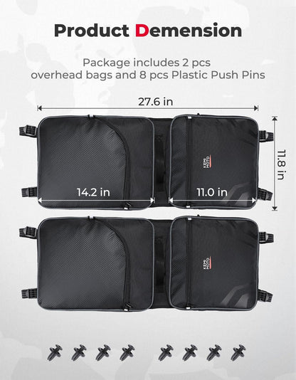 Kemimoto Can-Am Defender 2 PCS Overhead Roof Storage Bags