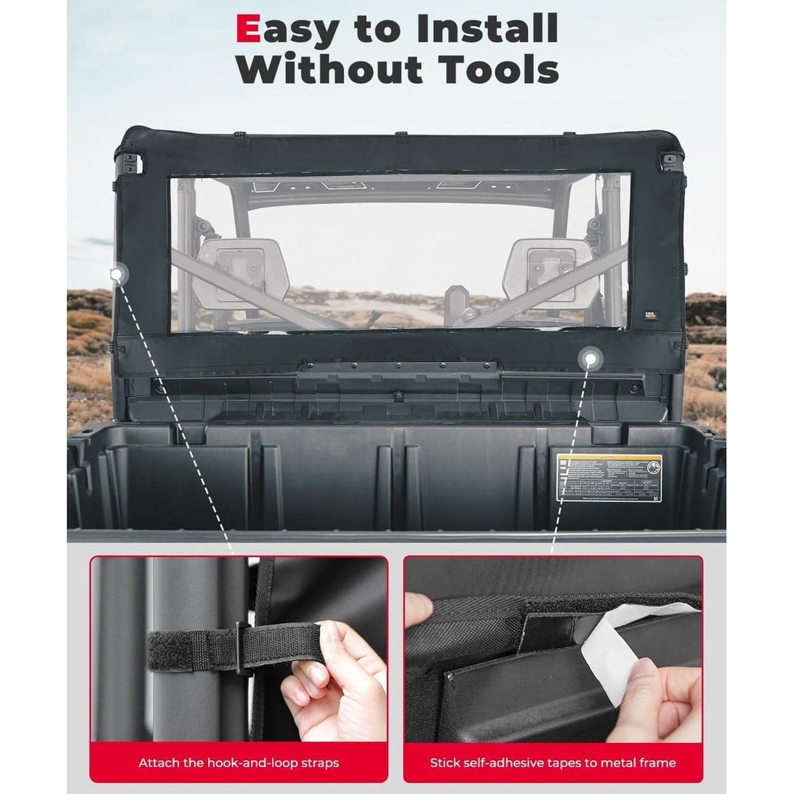 Kemimoto Can-Am Defender Fabric Soft Rear Windshield