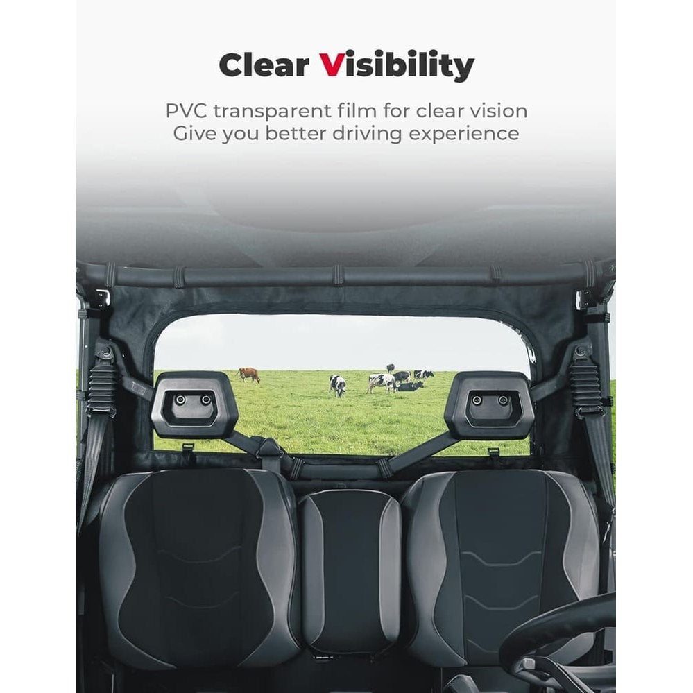 Kemimoto Can-Am Defender Front Vented Full Windshield & Soft Rear Windshield
