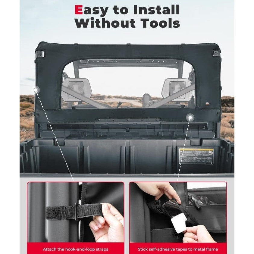Kemimoto Can-Am Defender Front Vented Full Windshield & Soft Rear Windshield