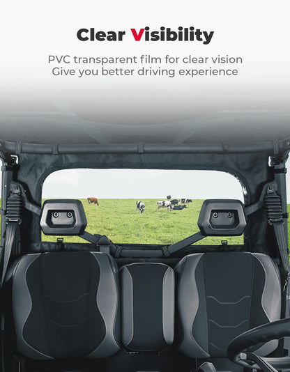 Kemimoto Can-Am Defender Front Vented Full Windshield & Soft Rear Windshield