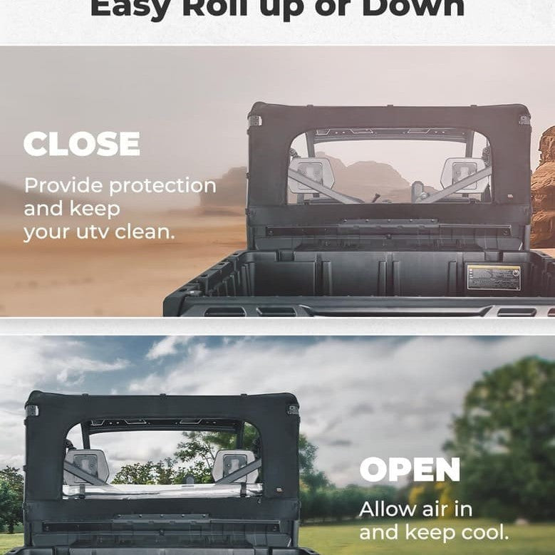 Kemimoto Can-Am Defender Front Vented Full Windshield & Soft Rear Windshield