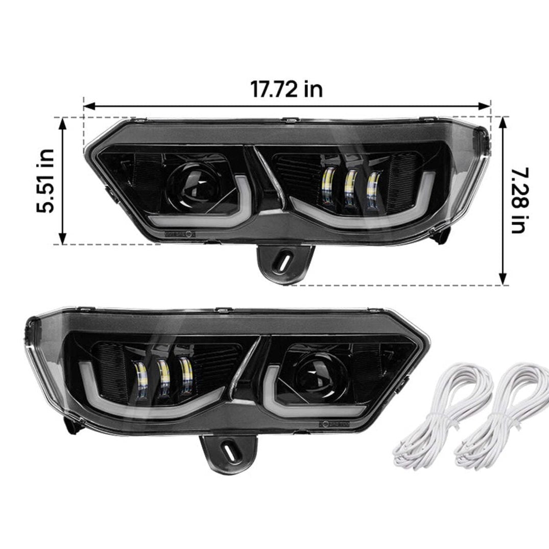 Kemimoto Can-Am Defender HD 10/9/8/8/7/5 Led Headlights Assembly Kit