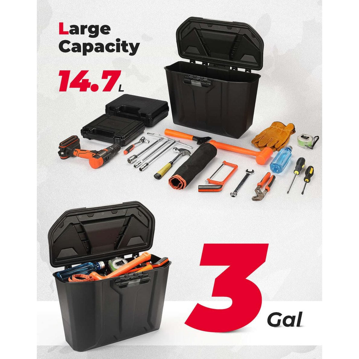 Kemimoto Can-Am Defender HD 5/7/8/9/10 14.7L Removable Storage Bin Box