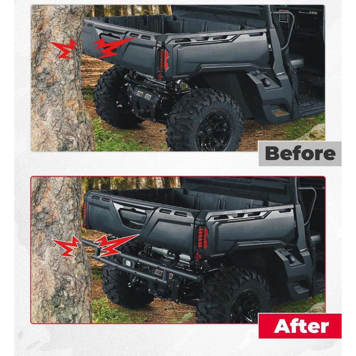 Kemimoto '17-'24 Can-Am Defender HD 5/7/8/9/10 Rear Bumper With Light