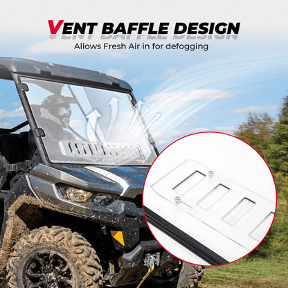 Kemimoto Can Am Defender HD 5/8/10/Max Front Vented Full Windshield