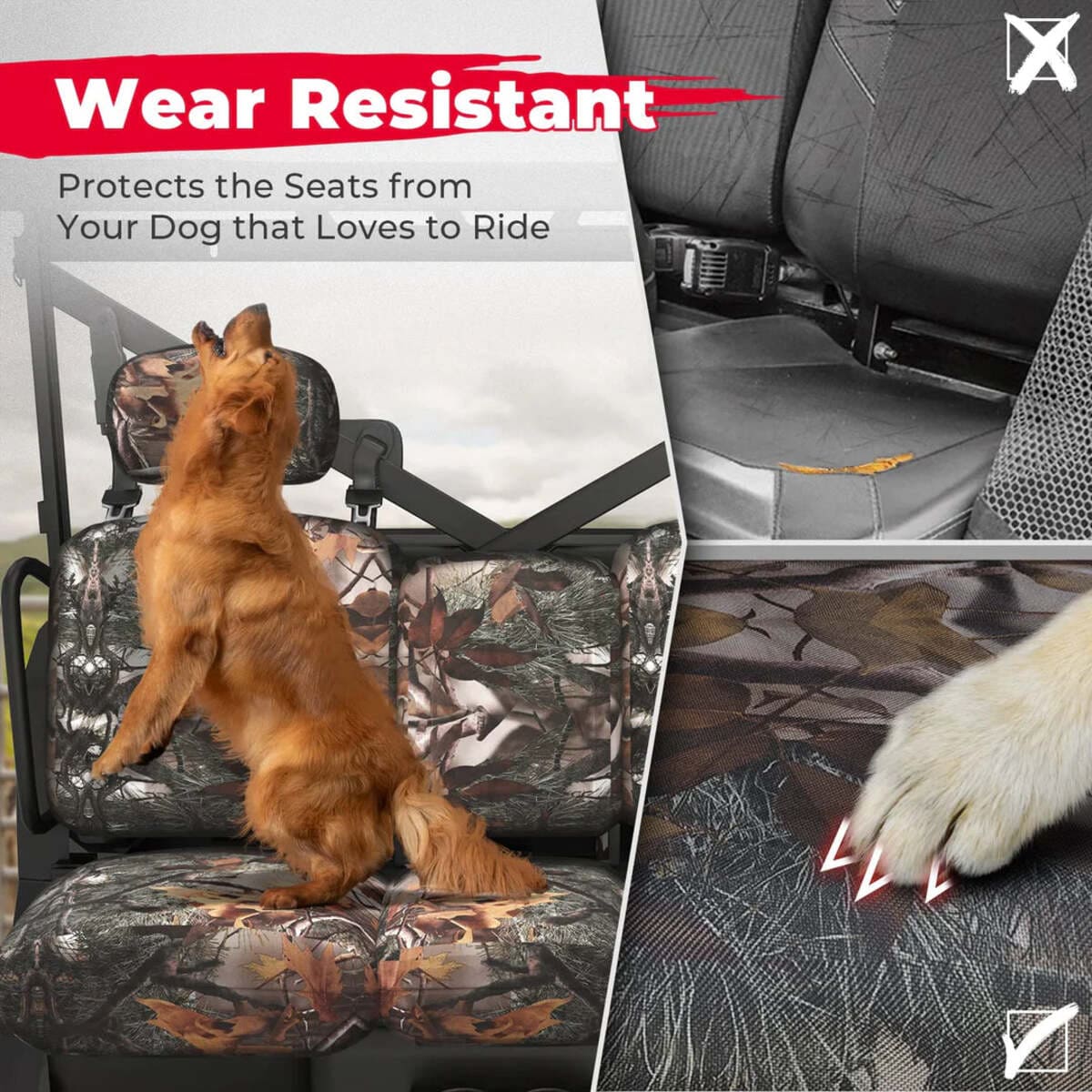 Kemimoto Can-Am Defender HD 7/8/9/10 Camouflage Seat Cover & TPE Floor Mats