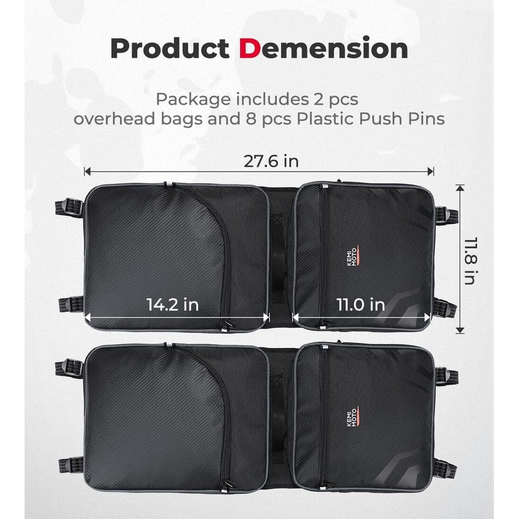 Kemimoto Can-Am Defender HD 5/7/8/9/10 1680D Overhead Bags - 2 Pcs