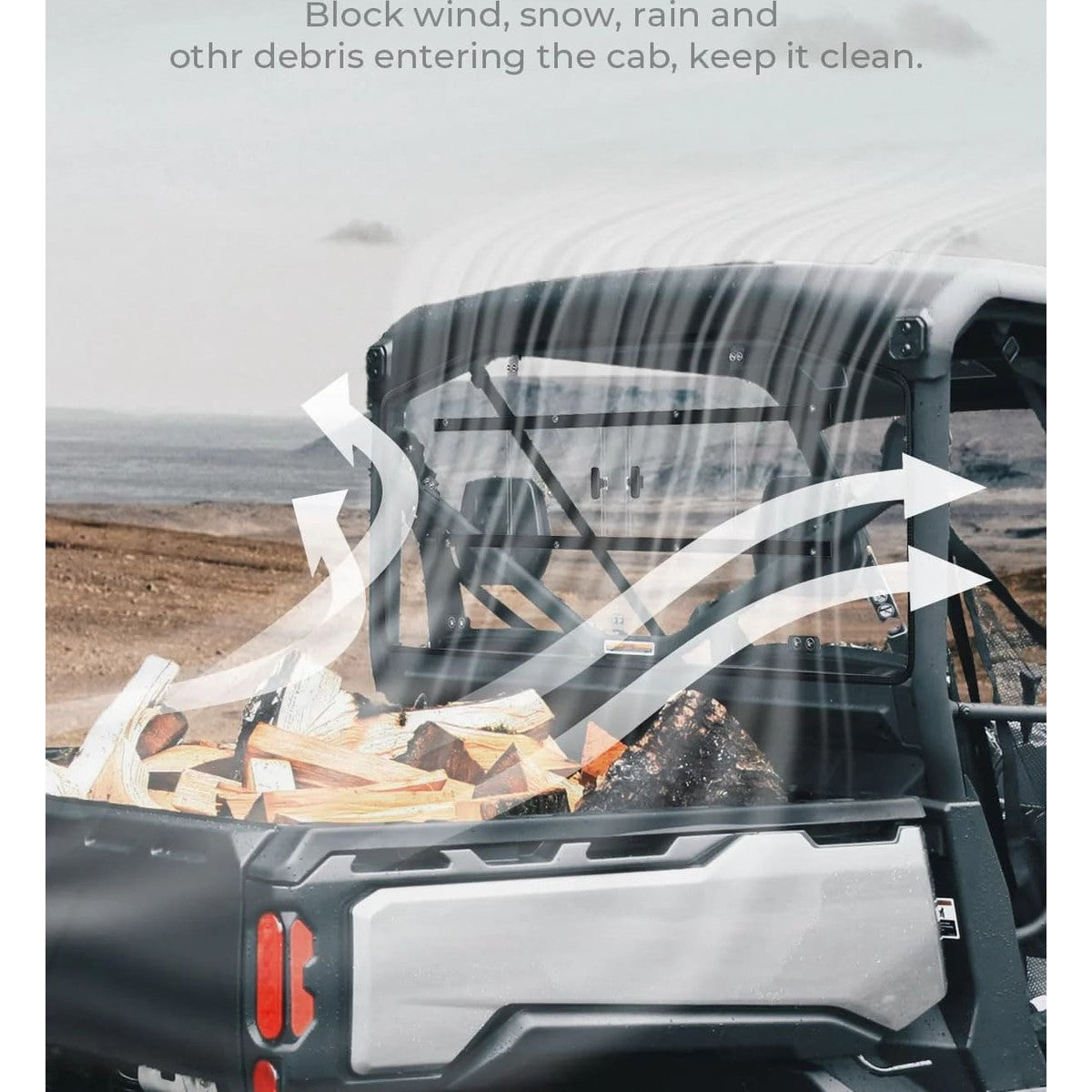 Kemimoto Can-Am Defender HD10/9/8/7/5 Sliding Rear Windshield