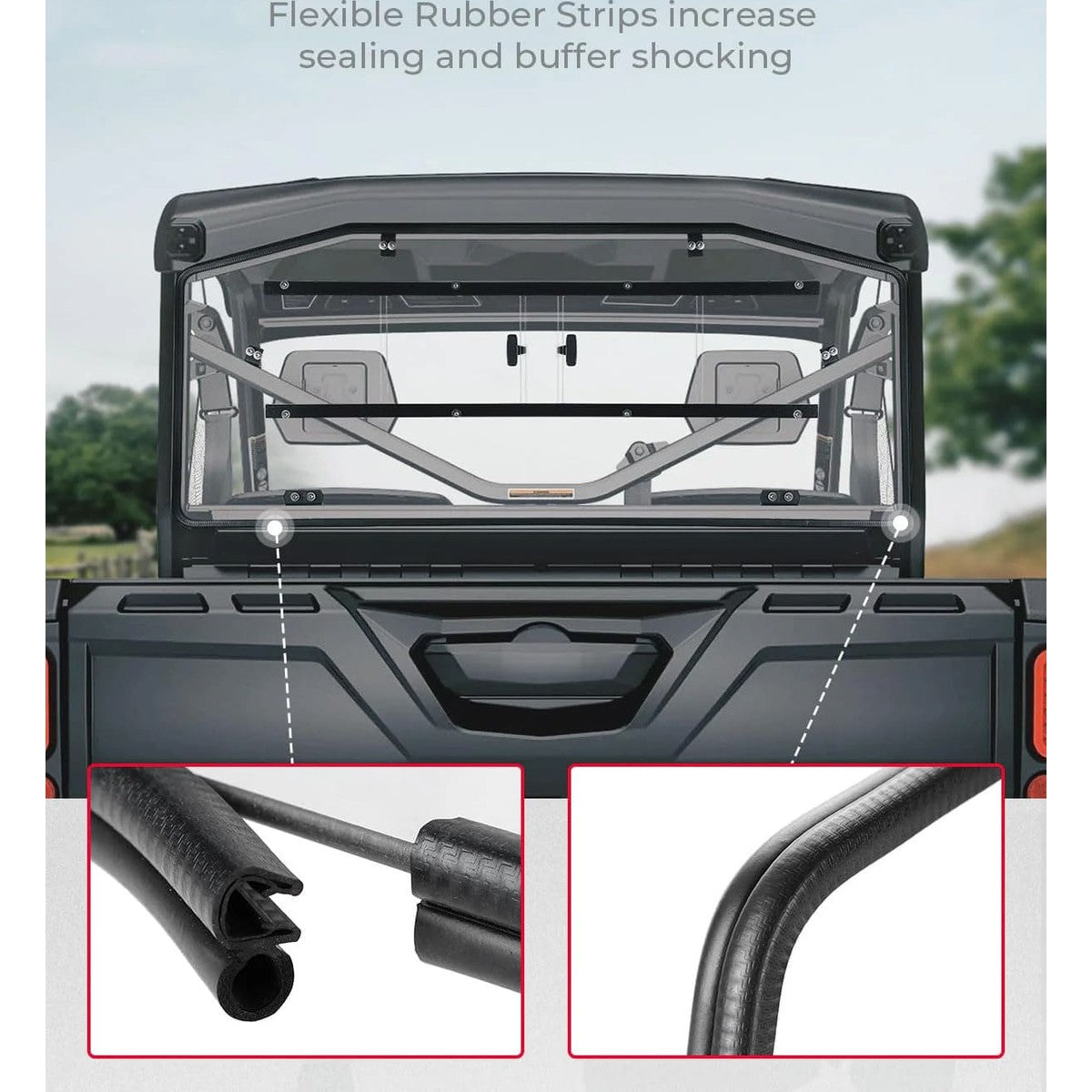 Kemimoto Can-Am Defender HD10/9/8/7/5 Sliding Rear Windshield