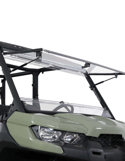 Kemimoto Can-Am Defender HD5/8/10 2-in-1 Flip Windshield 1/5" Thick Polycarbonate
