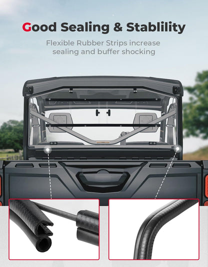 Kemimoto Can-Am Defender HD5/8/10 Rear Windshield with Sliding Panel