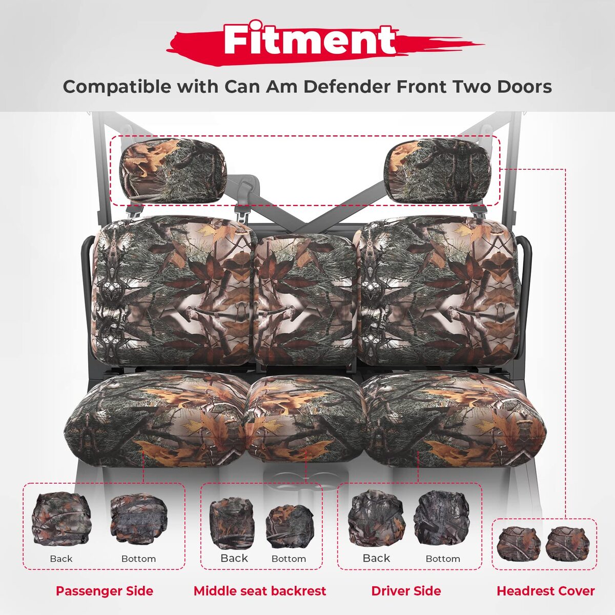 Kemimoto Can Am Defender / Max Camouflage Seat Cover