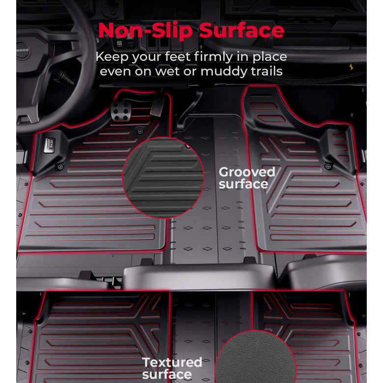 Kemimoto Can-Am Defender Max HD 7/8/9/10 TPE Anti Slip Floor Mats